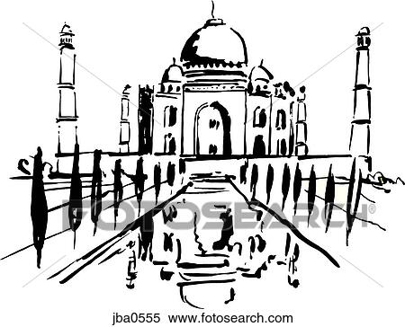 Stock Illustration - taj mahal b&w. Fotosearch