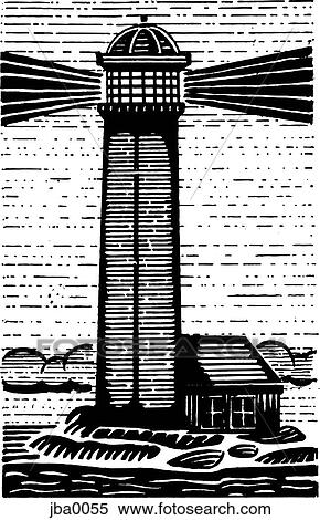 tall lighthouse b&w View Large Illustration Stock Illustration - tall lighthouse b&w. Fotosearch