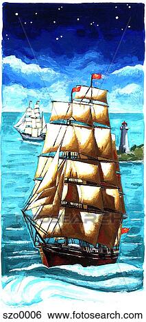 Stock Illustration - tall ships. Fotosearch