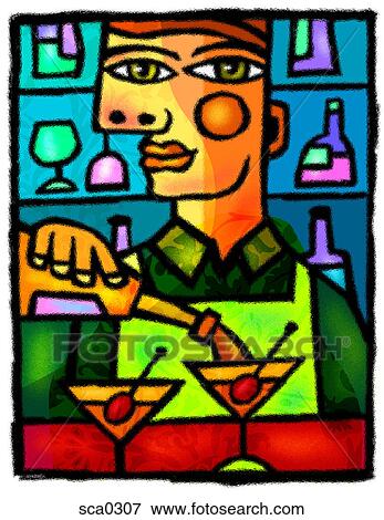 the bartender View Large Illustration Stock Illustration - the bartender. Fotosearch