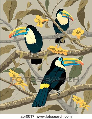 tropical birds View Large Illustration Stock Illustration - tropical birds. Fotosearch