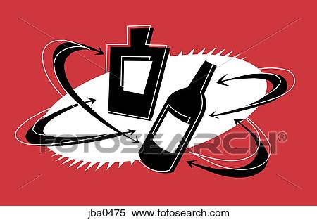 two bottles of alcohol View Large Illustration Stock Illustration - two bottles of alcohol. Fotosearch