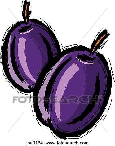 two plums View Large Illustration Stock Illustration - two plums. Fotosearch