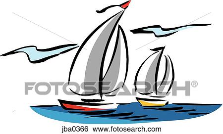 Stock Illustration - two sailboats. Fotosearch