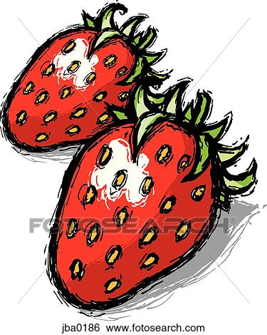 Stock Illustration - two strawberries. Fotosearch