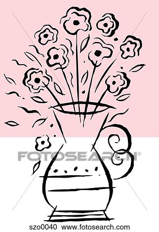 Clipart - vase of flowers. Fotosearch