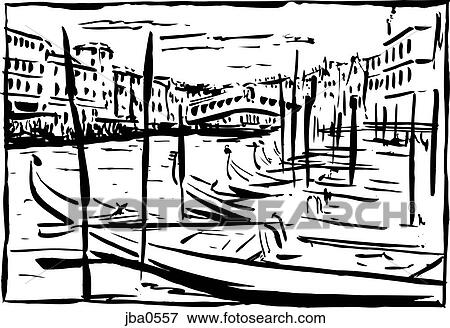 Stock Illustration - venice b&w. Fotosearch
