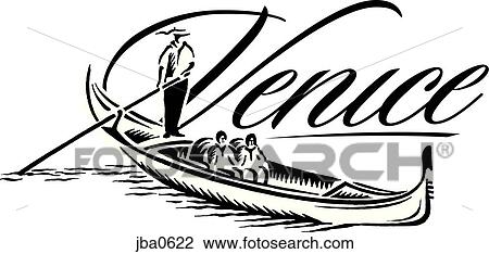 Drawing - venice logo b&w. Fotosearch