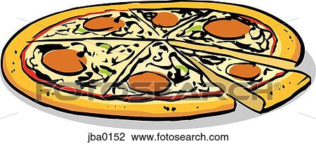 Whole Pizza Drawing Jba0152 Fotosearch