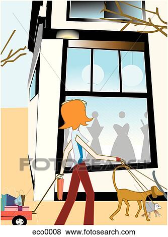 Stock Illustration - window shopping. Fotosearch