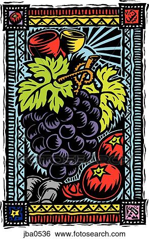 wine and grapes View Large Illustration Stock Illustration - wine and grapes. Fotosearch