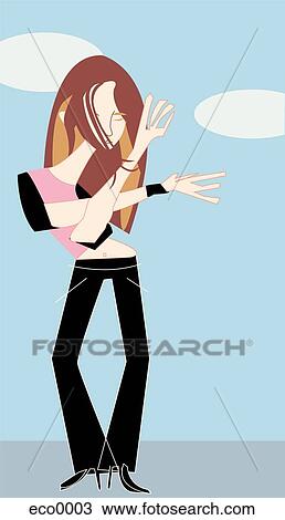 woman dancing View Large Illustration Drawing - woman dancing. Fotosearch