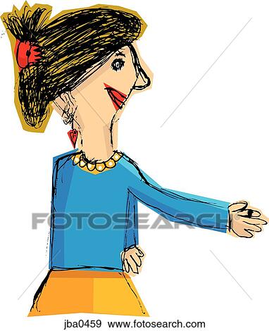 woman holding out her hand View Large Illustration Stock Illustration - woman holding out her hand. Fotosearch