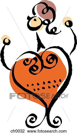 woman with a big heart View Large Illustration Drawing - woman with a big heart. Fotosearch