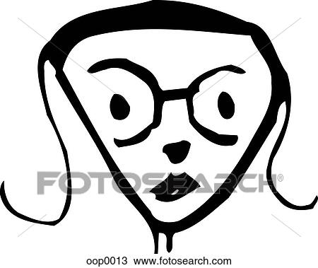 woman with glasses View Large Illustration Drawing - woman with glasses. Fotosearch