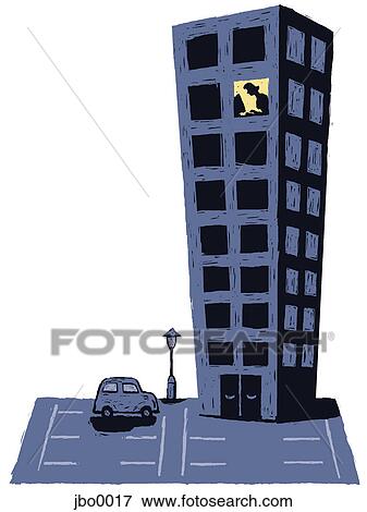 Stock Illustration - working late in the evening. Fotosearch