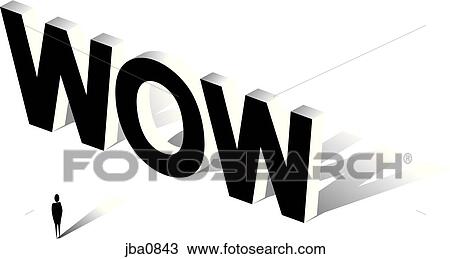 Drawing - wow b&w. Fotosearch