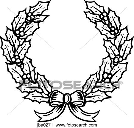 Clip Art - wreath b&w. Fotosearch