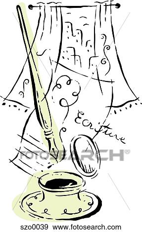 writing pen and ink well View Large Illustration Stock Illustration - writing pen and ink well. Fotosearch