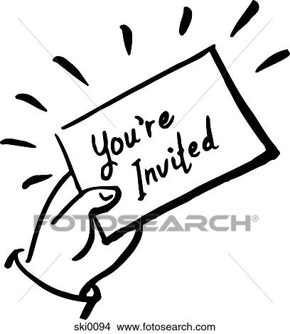 Stock Illustration - you're invited b&w. Fotosearch