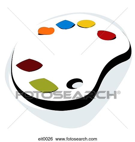 artist's palette View Large Illustration Stock Illustration - artist's palette. Fotosearch