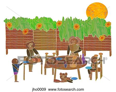 backyard barbeque View Large Illustration Stock Illustration - backyard barbeque. Fotosearch