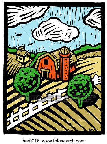 barn yard View Large Illustration Stock Illustration - barn yard. Fotosearch