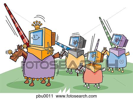 battle of the computers View Large Illustration Clip Art - battle of the computers. Fotosearch