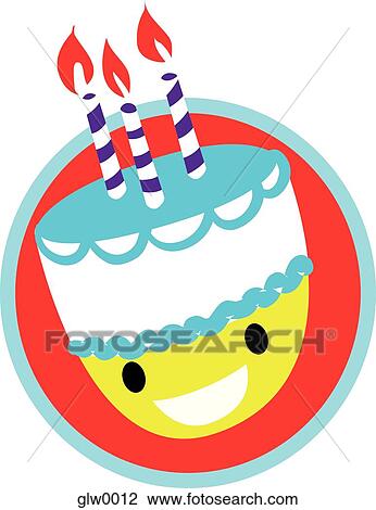 Drawing - birthday cake character. Fotosearch