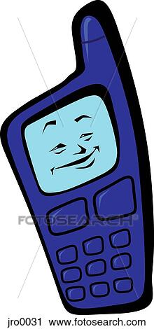 Clip Art - blue cell phone. Fotosearch
