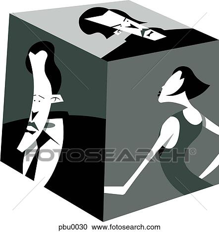 Clipart - box with people on it. Fotosearch