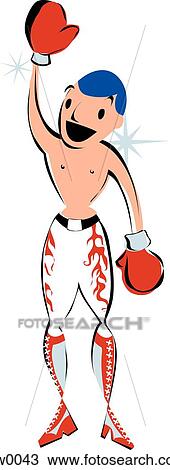 Drawing - boxing champion. Fotosearch