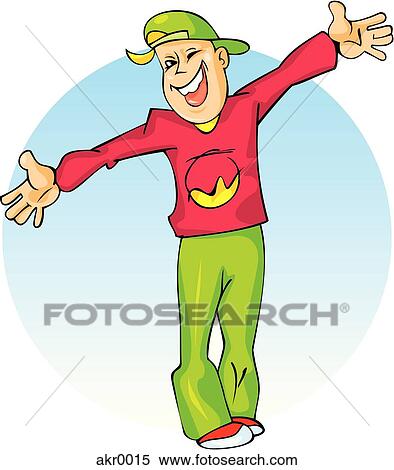 Stock Illustration - boy holding his arms out. Fotosearch
