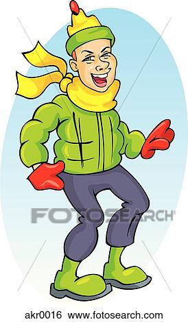 Stock Illustration - boy in winter outfit. Fotosearch