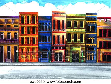 brickhouses in new york View Large Illustration Stock Illustration - brickhouses in new york. Fotosearch