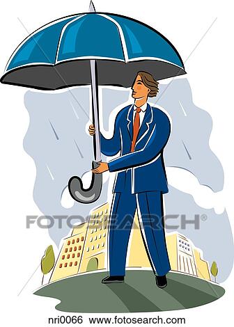 businessman holding an umbrella View Large Illustration Stock Illustration - businessman holding an umbrella. Fotosearch