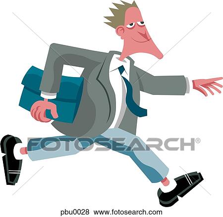 Stock Illustration - businessman on the run. Fotosearch