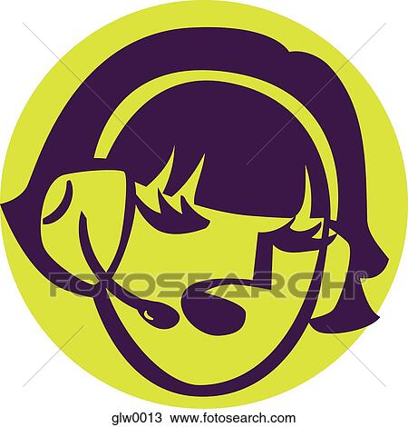 Drawing - call center operator. Fotosearch