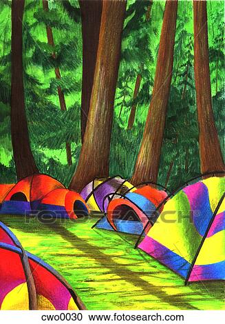 campground View Large Illustration Clipart - campground. Fotosearch