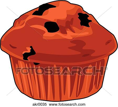 Stock Illustration - chocolate chip muffin. Fotosearch