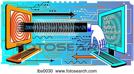 Clipart - computer connection. Fotosearch