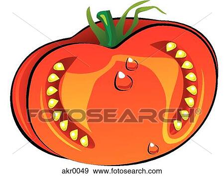 Stock Illustration - cut tomato. Fotosearch