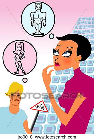 Stock Illustration - finding the perfect mate. Fotosearch