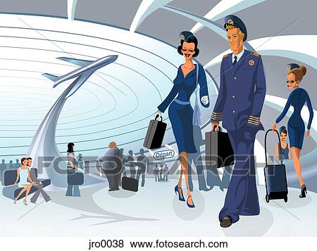 Stock Illustration - flight attendants. Fotosearch