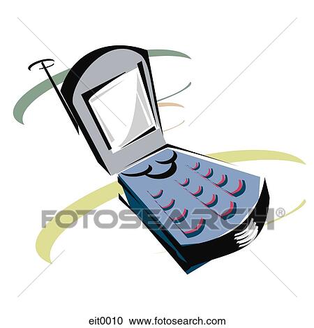 Clipart - flip phone. Fotosearch