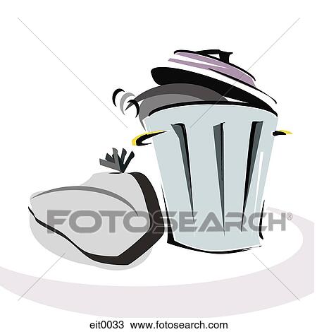 garbage can View Large Illustration Drawing - garbage can. Fotosearch
