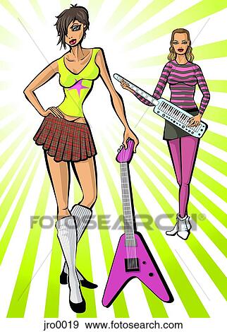 Stock Illustration - girl band. Fotosearch