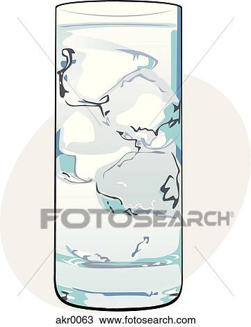 Drawing - glass of ice water. Fotosearch