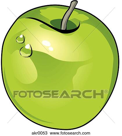 Drawing - green apple. Fotosearch