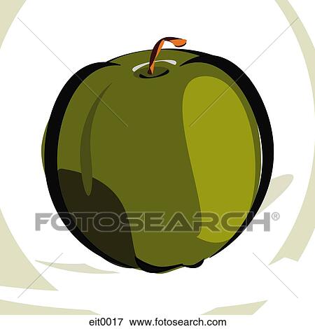 Stock Illustration - green apple. Fotosearch